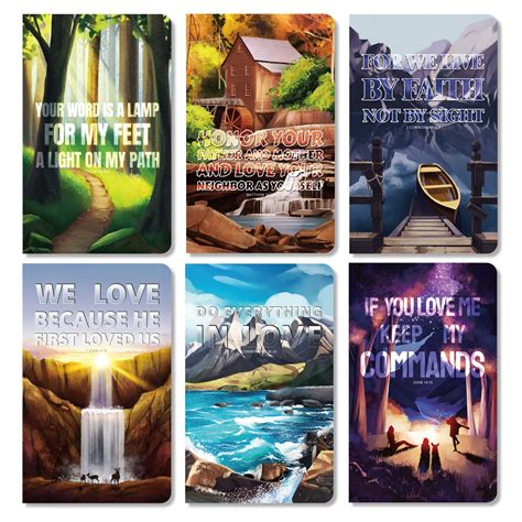 Packs Christian Notebooks With Bible Verses Inspirational Quotes