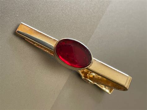 Vintage Anson Tie Bar Clip Mid Century Modern Necktie Gem