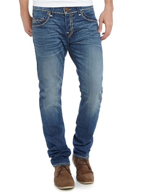 True Religion Rocco Super T Slim Leg Jean In Blue For Men Denim Mid