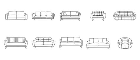 Sofa Outline Illustration 23549313 Vector Art at Vecteezy