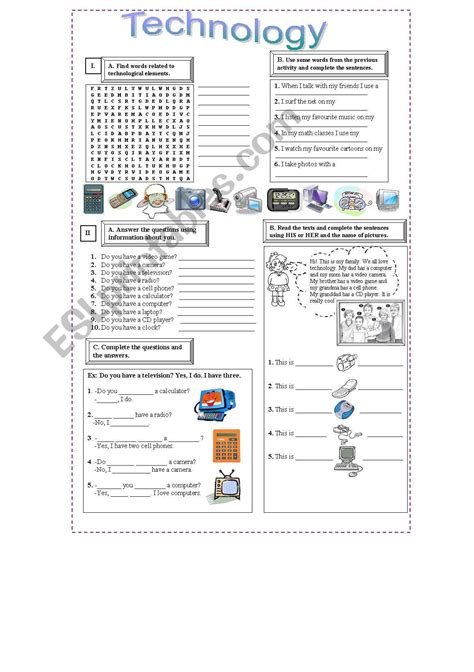 Printable Technology Worksheets