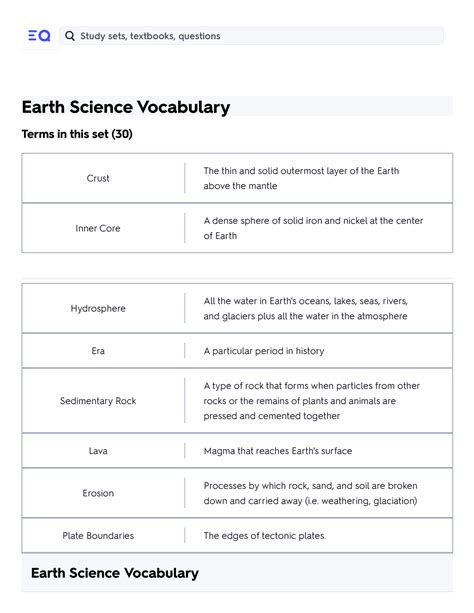 Earth Science Vocabulary Flashcards Quizlet Upgrade Free 7 Da 3