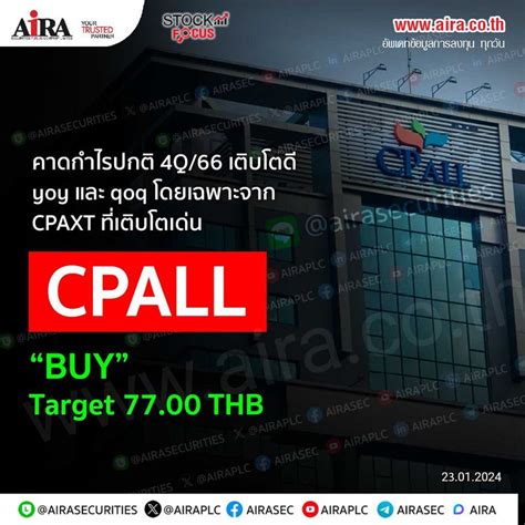 Aira Securities Cpall คาดกำไรปกติ 4q66 เติบโตดี Yoy และ Qoq โดย