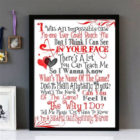 "The Name Of The Game" Abba - Framed Lyrics Wall Art Design