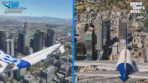 Gta 5 Vs Microsoft Flight Simulator 2020 Los Santos Los Angeles