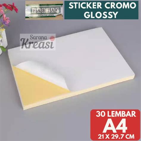 Jual Kertas Stiker Cromo Mengkilap A4 Isi 30 Lembar Sticker Glossy Paper Shopee Indonesia