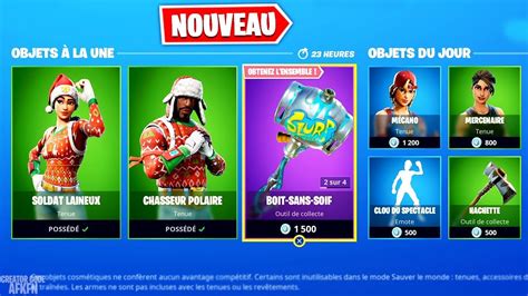 SKINS DE NOEL DE RETOUR BOUTIQUE FORTNITE BATTLE ROYALE YouTube