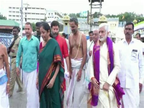 Nirmala Sitharaman visits Tirumala temple, offers prayers to Lord Balaji