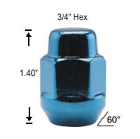 10x New Blue Bulge Acorn Lug Nuts 12x1 25 Wheel Nut 3 4 Hex Fits Nissan