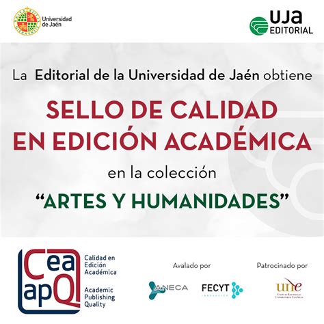 La colección Artes y Humanidades de la Editorial de la UJA obtiene el