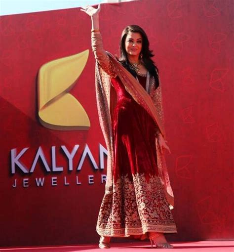 Aishwarya Rai In Red Velvet Dress Anarkali Suits In Kalyan Jewellers At