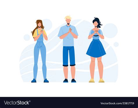 Honesty People Group With Hands On Chest Vector Image