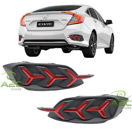 Refletor Led Parachoque Traseiro Hd Civic G