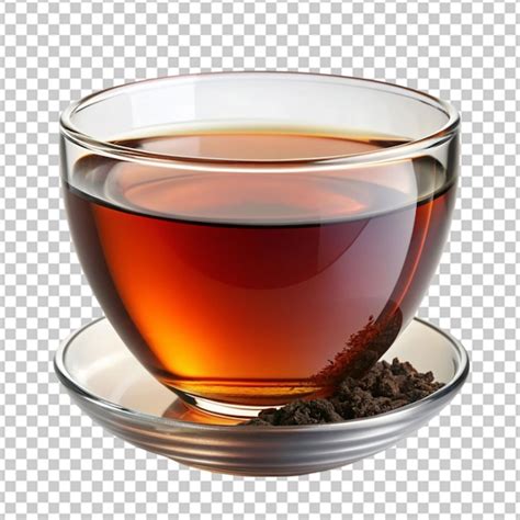 Black Tea In A Glass Cup Transparent Background Premium Ai Generated Psd