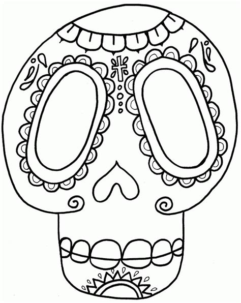 Day Of The Dead Skull Coloring Pages Printable - Coloring Home