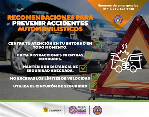 Estás son algunas recomendación para prevenir accidentes