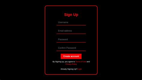 Simple Sign Up Form Design Using Html And Css Dark Theme Youtube