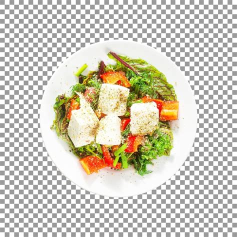 Ensalada De Queso Y Verduras Aislado Sobre Fondo Transparente Archivo