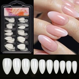 Kit Unhas Posti A Almond Amendoada Realista Transparente Unha Luxo