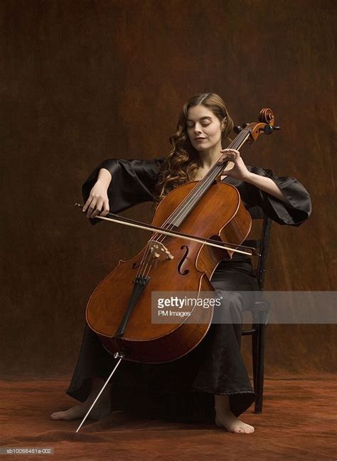 Young Woman Sitting On Playing Cello Cello Art Cello Musician