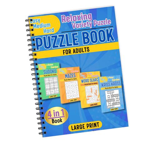 4 In 1 Variety Puzzle Book A 4 In 1 Relaxing Puzzle Book With