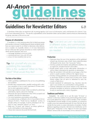 Fillable Online Guidelines For Newsletter Editors Fax Email Print