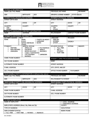 Fillable Online PATIENTS INFORMATION NAME Last First Middle SSN