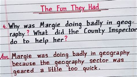 Why Was Margie Doing Badly In Geography What Did The County Inspector