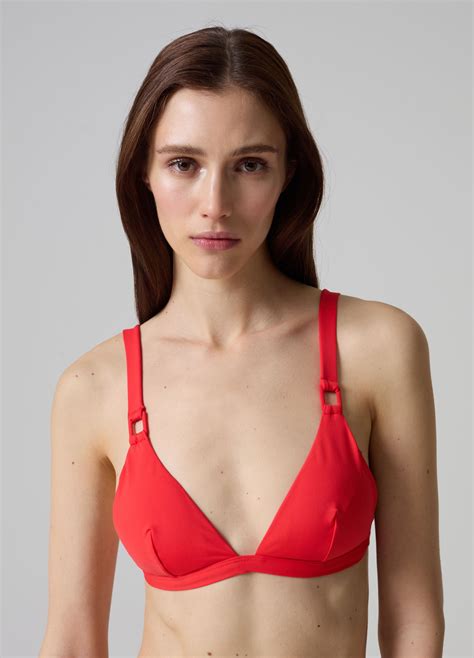 Triangle Bikini Top With Buckles Rouge G Ranium Piombo Pour Femme Ovs