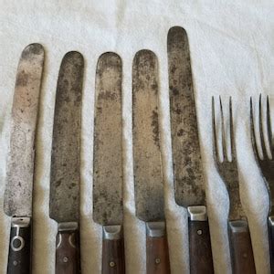 18 Primitive Civil War Era Wood And Bone Handle Table Knives Forks