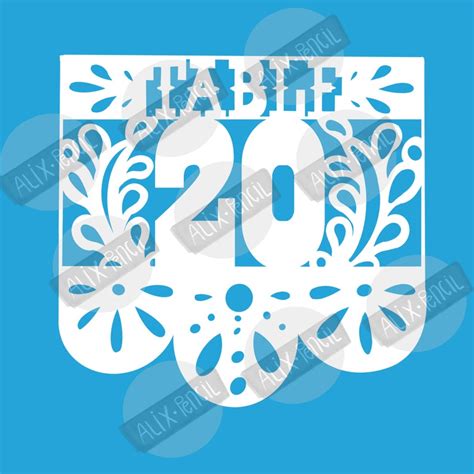 Papel Picado Table Numbers For Mexican Party Etsy