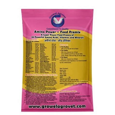 Growel Fish Feed Premix Amino Power A Feed Premix Of 46 Powerful