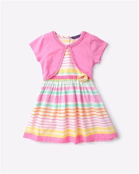 Buy Striped A Line Dress With Shrug Online At Best Prices In India