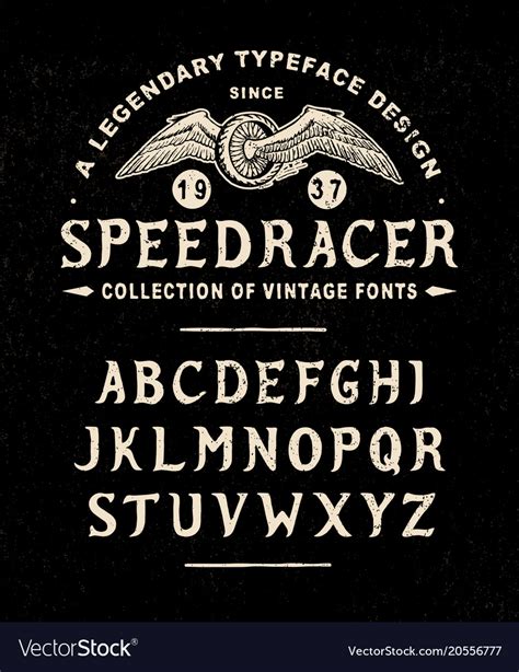 Font speed racer Royalty Free Vector Image - VectorStock