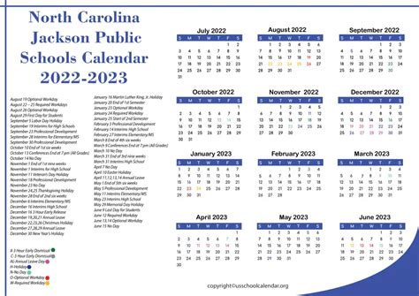 North Carolina Montgomery County Schools Calendar 2023