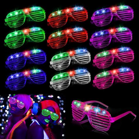 LED Brille Party Brille 12 Stück LED Partybrillen Leuchtbrille LED