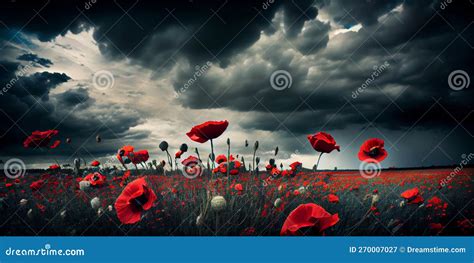 Illustration of World War One Battlefields Filled with Poppies Stock Image - Image of symbol ...