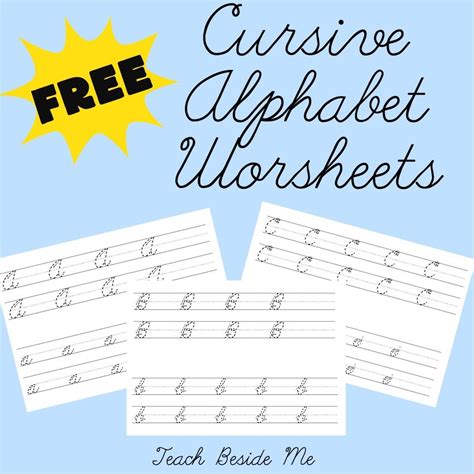 Cursive alphabet worksheets – Artofit