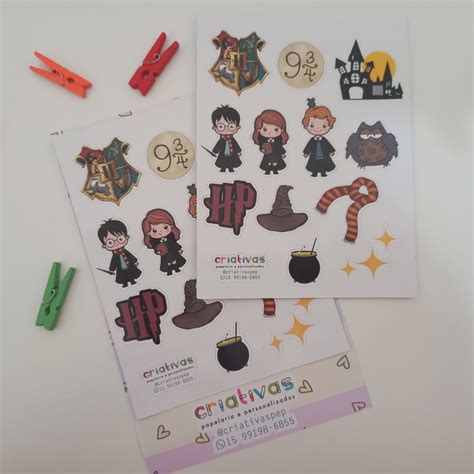 Stickers Cartela De Adesivos Harry Potter Elo