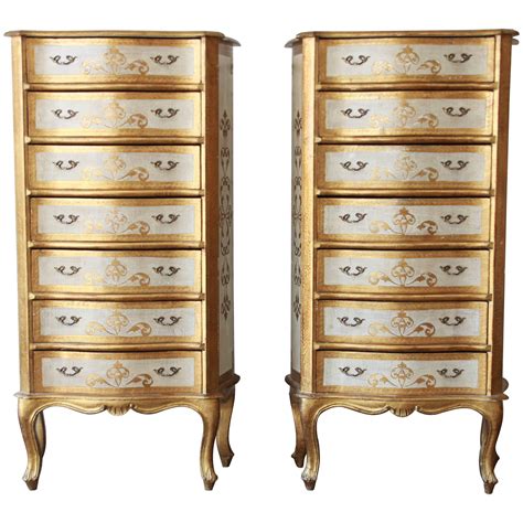 Pair Of Italian Florentine Gold Gilt Lingerie Chests Or Semainiers 1940s At 1stDibs Gold