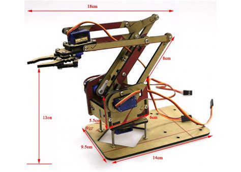 Kit Brazo Robotico Madera Mdf Servos Metalicos Arduino