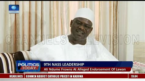 Th Nass Leadership Ali Ndume Frowns At Alleged Endorsement Of Lawan