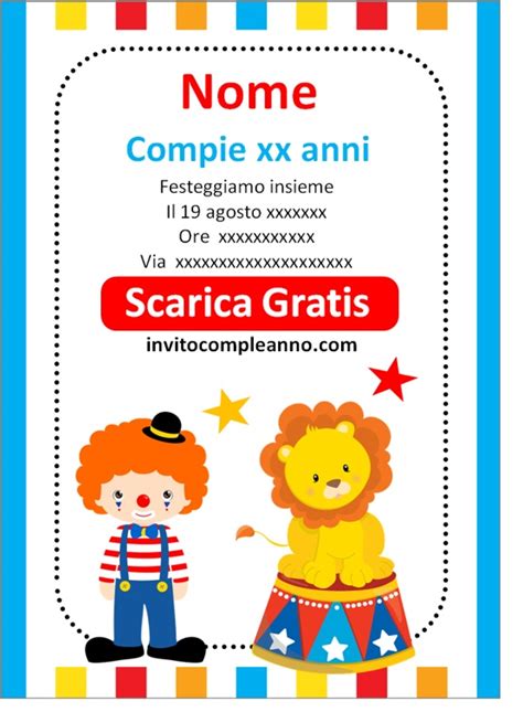 Inviti Di Compleanno Per Bambini Invito Compleanno