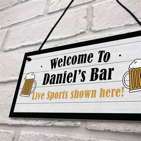 Personalised Hanging Sports Bar Sign Home Bar Pub Man Cave T