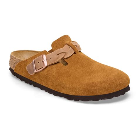 Zueco Boston Leve Braided Mink Estrecho Brown Birkenstock