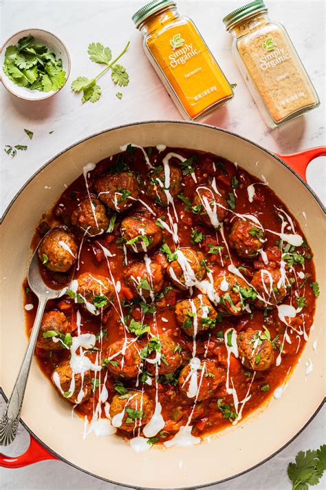 Turmeric And Ginger Meatballs With Tangy Red Pepper Sauce Recipe The