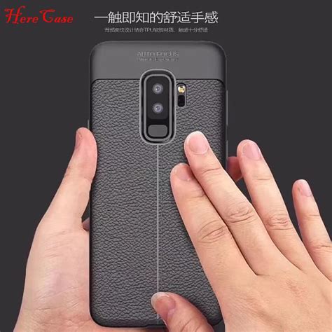 Luxury Brand Original Shockproof Armor Cover For Samsung S9 Case Coque Soft Leather Carbon Tpu