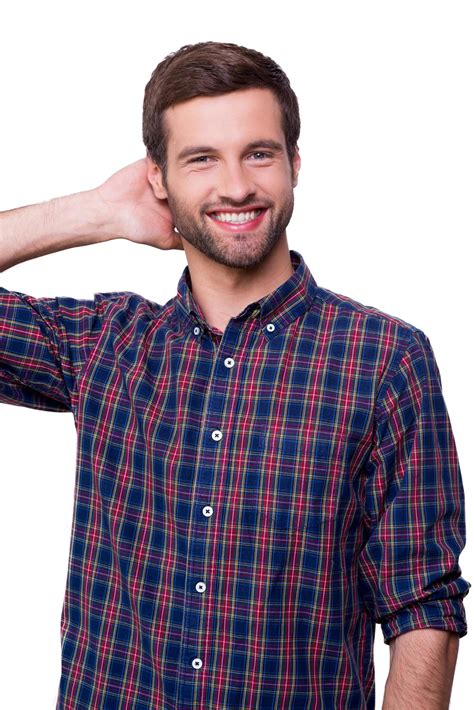 Cheerful Handsome Portrait Of Handsome Young Man In Casual Shirt