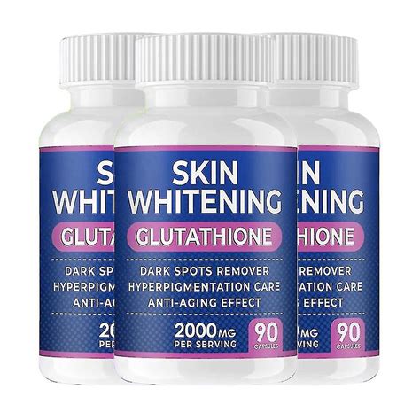 3 Pack Glutathione Whitening Pills 90 Capsules 2000mg Glutathione Effective Skin Lightening