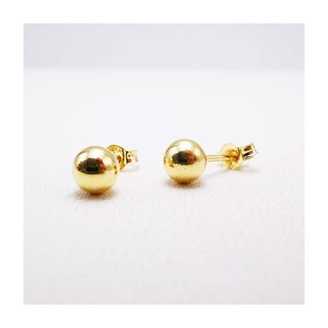 Boucles D Oreilles Puces Boules Or Jaune Carats